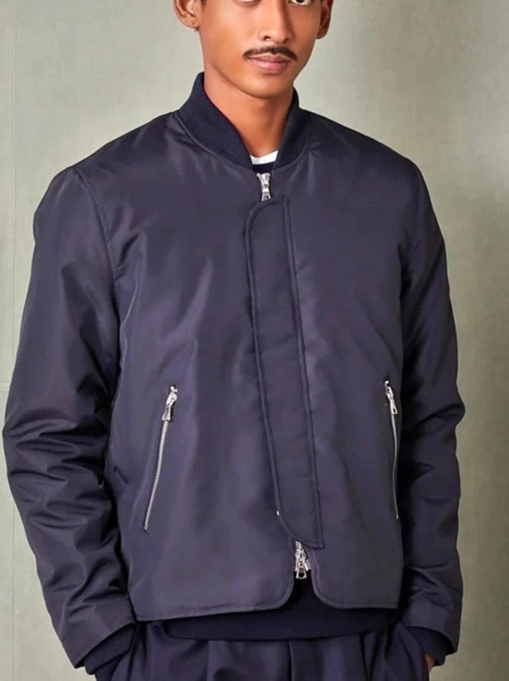 Officine Générale Efy Bomber Jacket Men's Blue Italian nylon size large